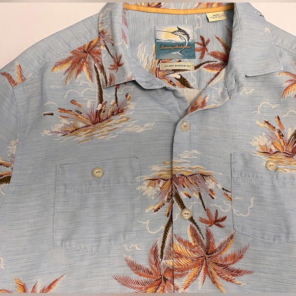 Tommy Bahama Men’s Short Sleeve Shirt 100% Silk Island Modern Fit Size Medium - Picture 2 of 8